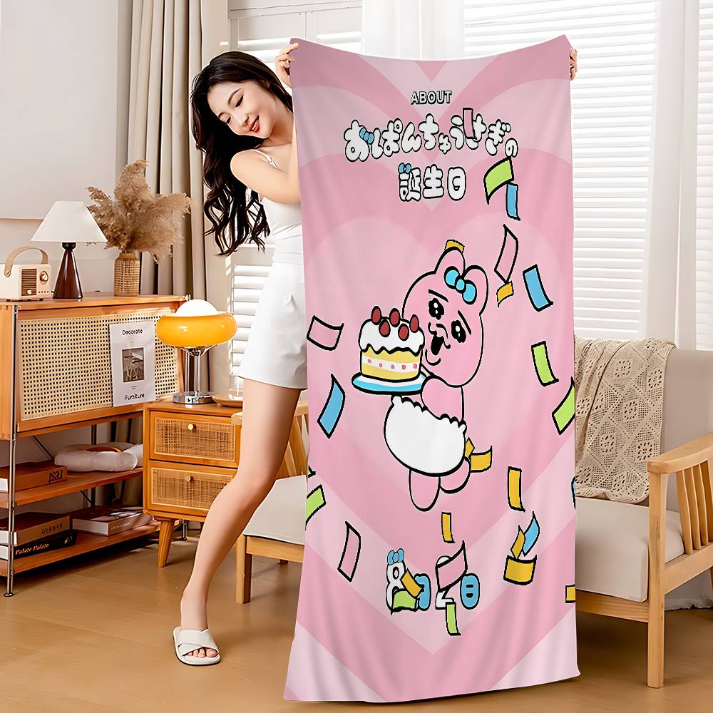 Popular Cute O-Opanchu U-Usagi Bath Towel Microfiber Soft Water Absorbing Breathable For Girl Kids Decorative Beach Towel