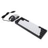 61 Key RGB Illuminated Keyboard with Mouse Multi Color LED Backlit Wired Gaming Keyboard for Tablet Laptop White Center