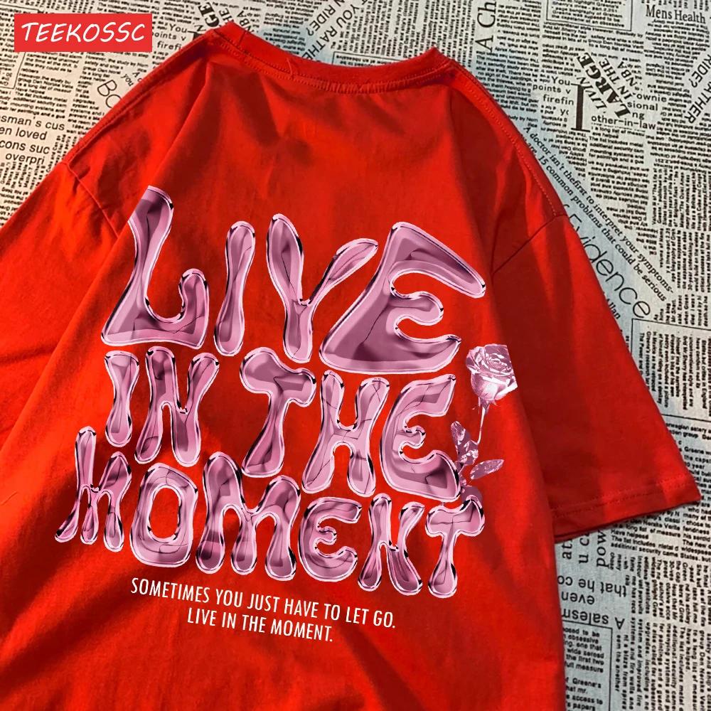 

Fashion Women TShirts Live in The MoUnisext Letter Printing Tees Breathable ONeck Summer Street Female Clothes Aesthetic Clothes 4XL