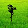 1Pc Iron Metal Art Decoration Fairy Silhouette Decorative Statue Crafts, Suitable for Outdoor Gardens, Terraces, Parks, Lawns, Potted Plants