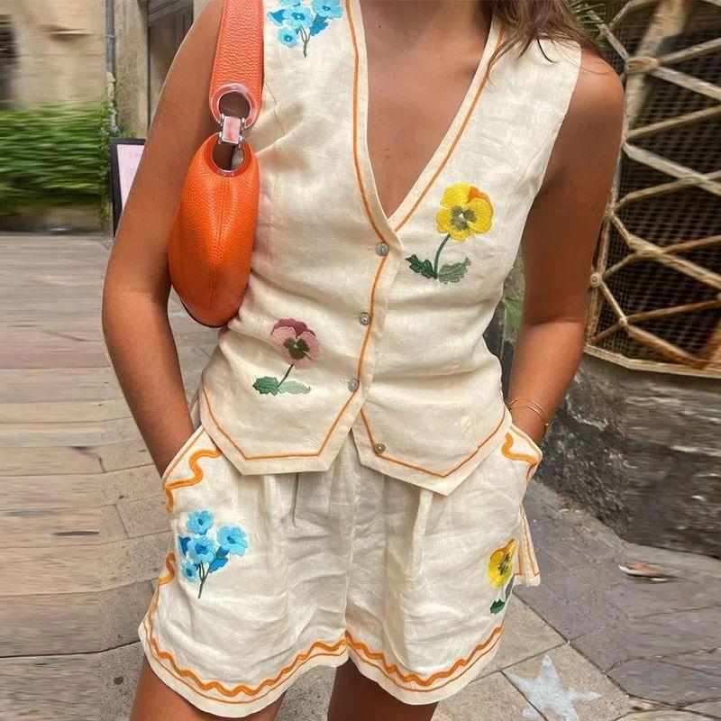 

Sleeveless Printed Vest and Shorts Set Sleeveless Print Vest Shorts Set 01 apricot XL