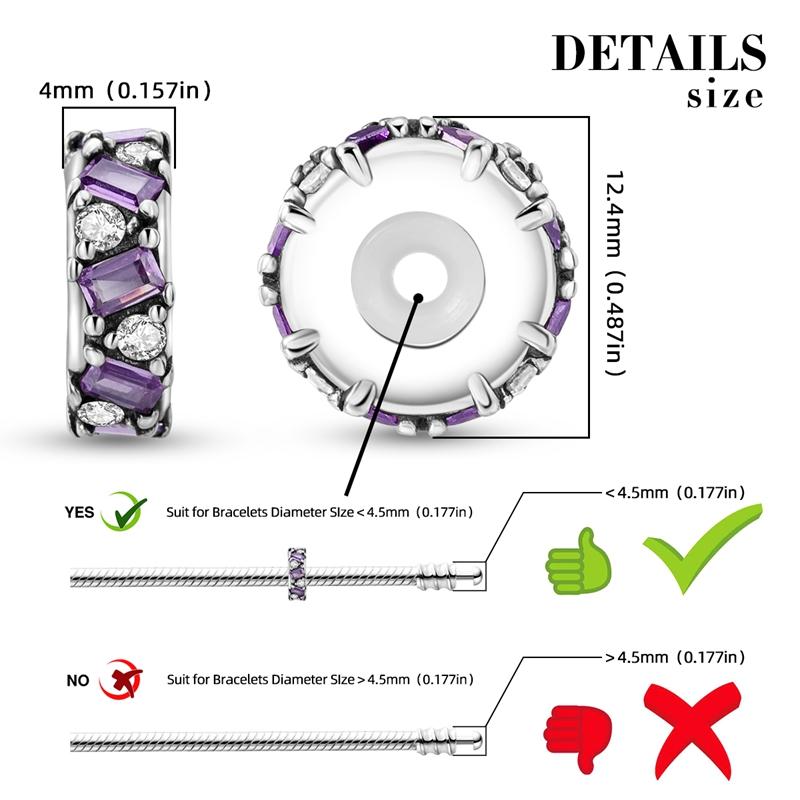 Silicone Spacer Beads Copper Plated Silicone Spacer Stopper Charm Fit Original Mula Bracelet Diy Jewelry