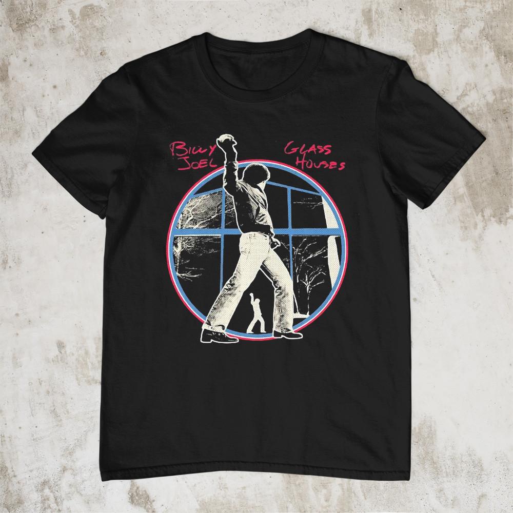

Billy Joel - Glass Houses Short Sleeve Black All Size Gift Shirt Unisex T-Shirt XXXL
