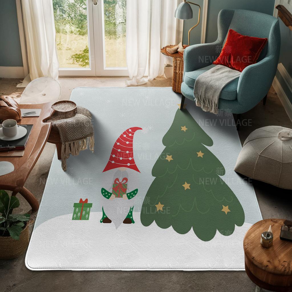 House Entrance Carpet Home Door Mat Living Room Bath Foot Bathroom Non-slip Water Absorption Rugs Bath Merry Christmas Winter