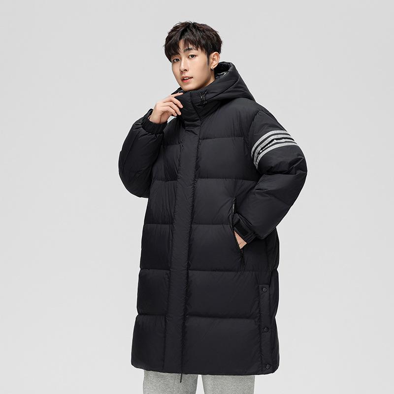 

Down jacket men s and women s long over the knee winter new white duck down thickened warm men s jacket trendy men s clothing 2XL