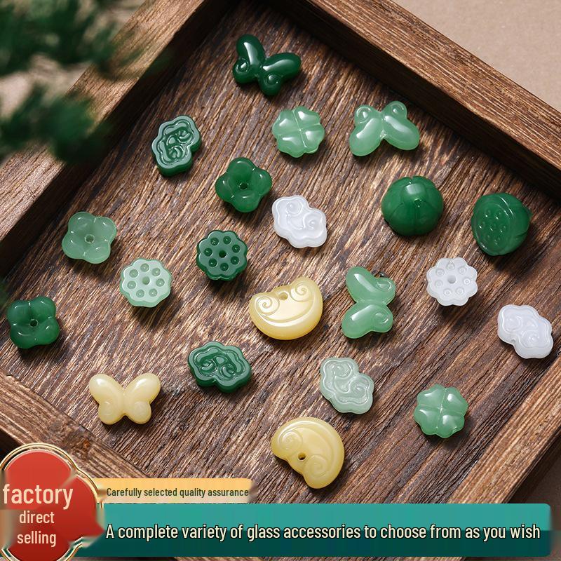 Jade Lotus Pod DIY Jewelry: Peace Lock Pumpkin Beads Pendant