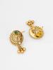 Gold-Plated Green Stone-Studded & Beaded Jewellery Set