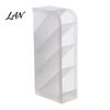 Stationery Storage Box Slanted Pen Holder with 5 Compartments, Plastic Organizer, Desk Organizer Macaron Colors Space Saving Pencil Cup for