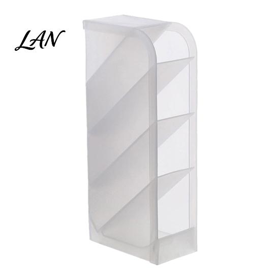 Stationery Storage Box Slanted Pen Holder with 5 Compartments, Plastic Organizer, Desk Organizer Macaron Colors Space Saving Pencil Cup for
