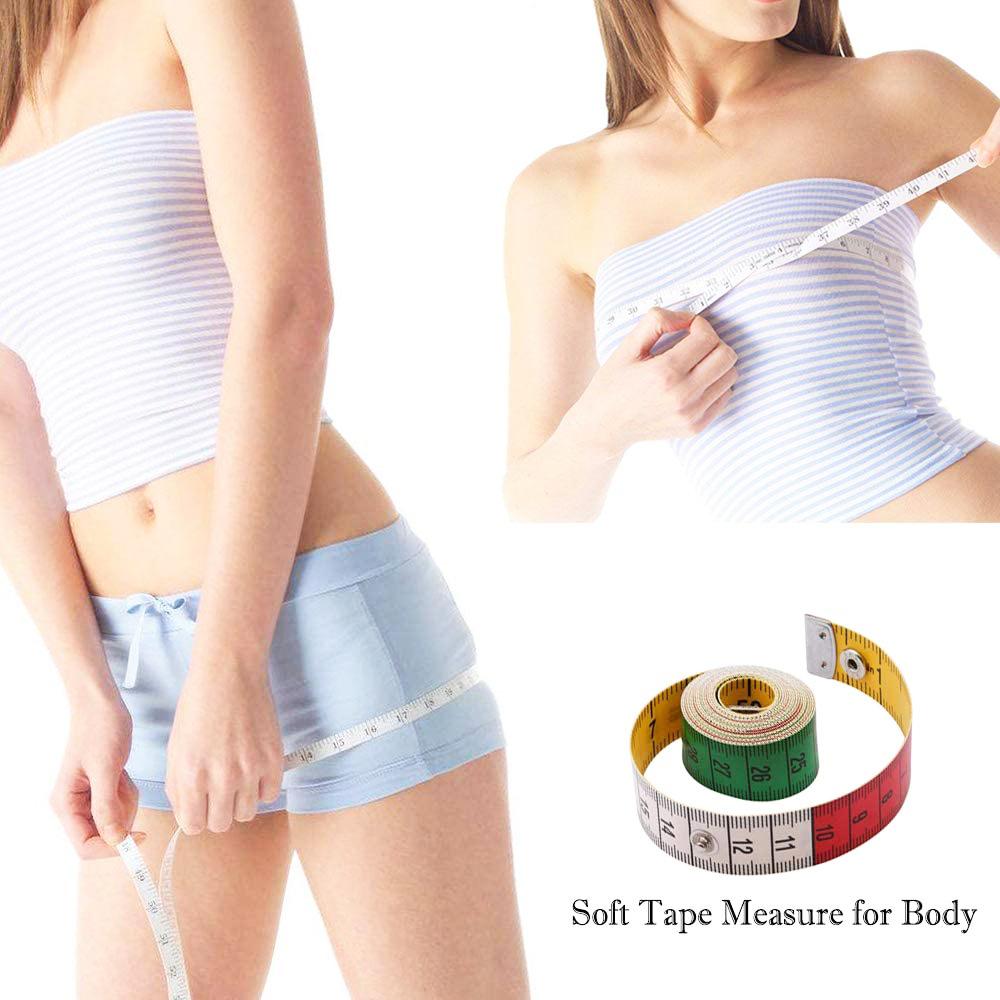 Soft Tape Measure 1.5M Tailors Body Measuring Tape with Snap Fasteners Double Sided Ruler for Sewing Needlework Craft Tool