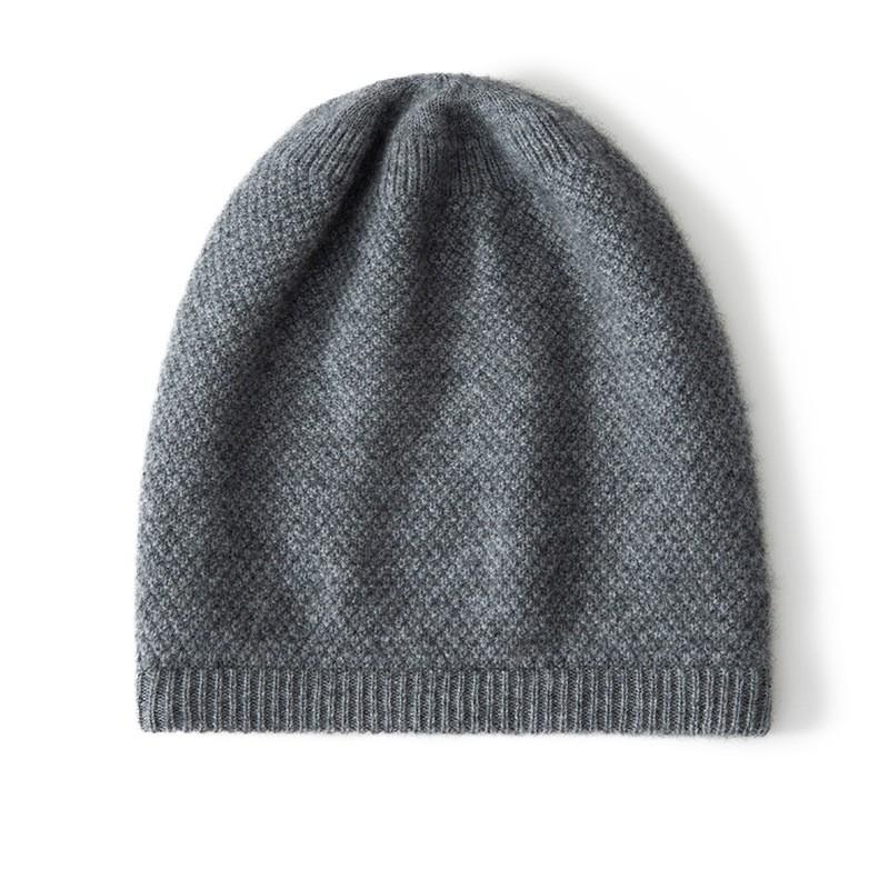Unisex Czapka Zimowa z Kaszmiru Ciepła Jednokolorowa Modna Minimalistyczna