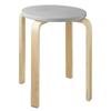 Round Stacking 80kg Weight Felt Pad Assembly 1 &NE Stool, Gray, Wooden, Round, Chair, Capacity, Included, Required, Stool, NEO-321-GY