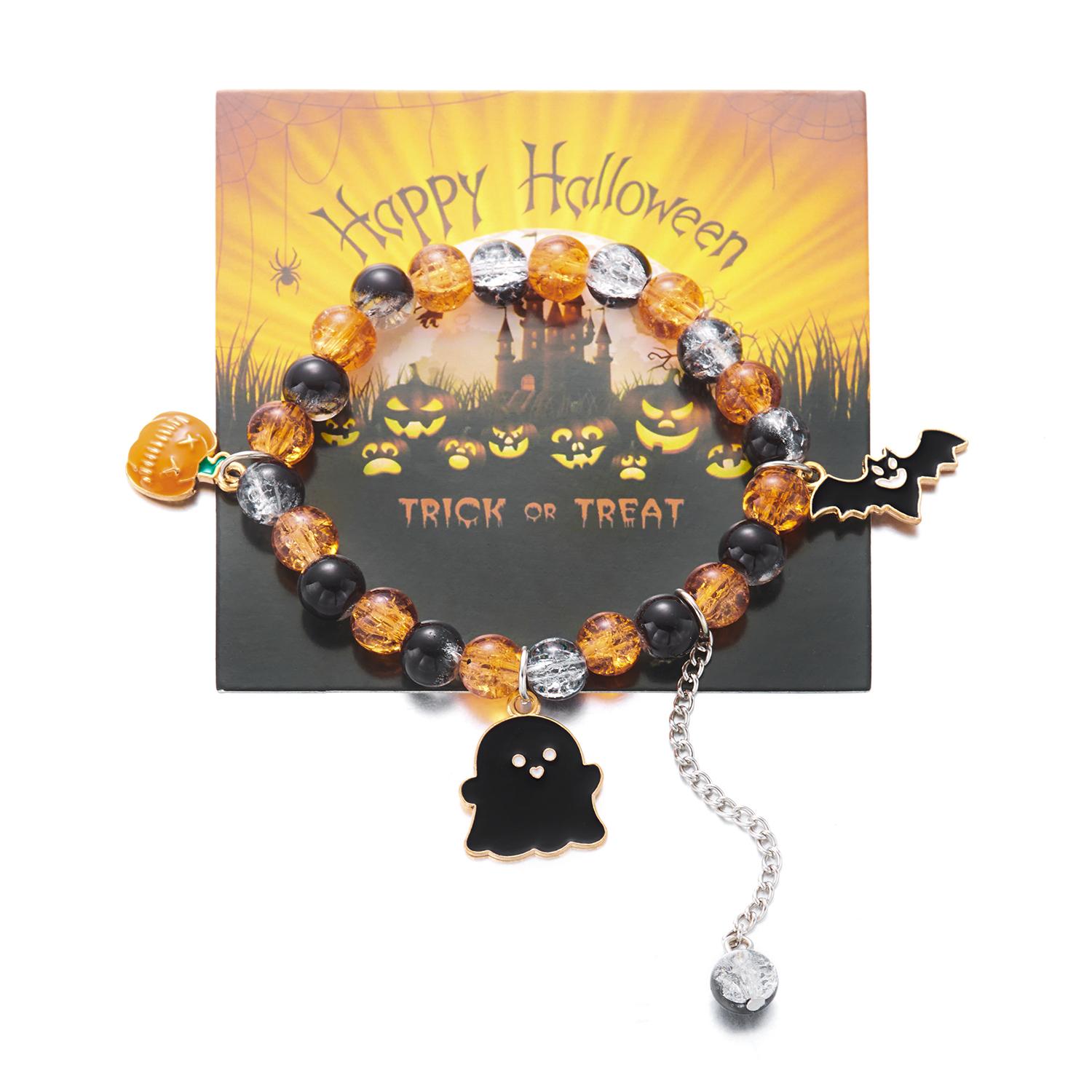 

Cartoon Ghost Pumpkin Bat Bracelet Strange Pendant Halloween Bracelet For Men Women Party Festival Jewelry Gift