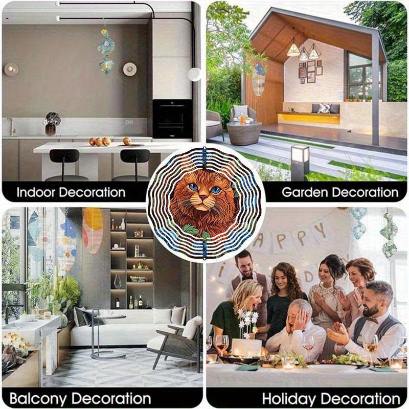 Balkon Bahçe Dekoru için 360 Derece Kancalı 10 İnç Asılı Rüzgar Gülü İlkbahar Yaz Dış Mekan Süsü