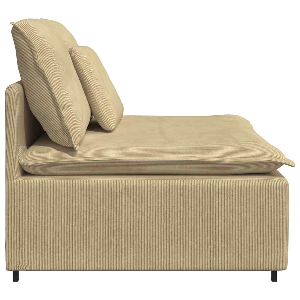 Modular Sofa Center Module with Cushions Grey Green 100 Cm