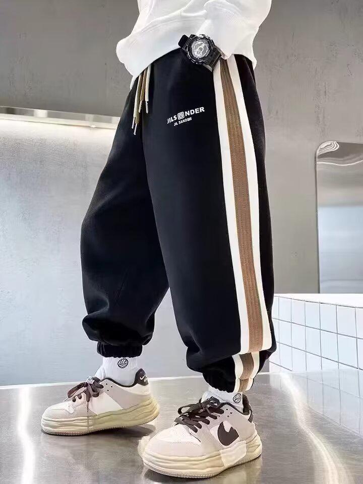 

2025 року Вільні повсякденні спортивні штани для хлопчиків - Стильний весняно-осінній тренд та привабливий спортивний дизайн 160 cm чорний