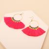 ins cold wind geometric large circle fringed earrings, the same bohemian French temperament earrings