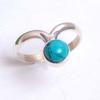 Türkiser handgefertigter Ring aus 925er Silber, Geschenk für Sie, zierlicher minimalistischer Edelsteinring für Frauen, Muttertagsgeschenk