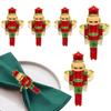 Festival Alloy Napkin Holders Christmas Soldier Design 6Pcs Durable Kitchen Table Setting Essential