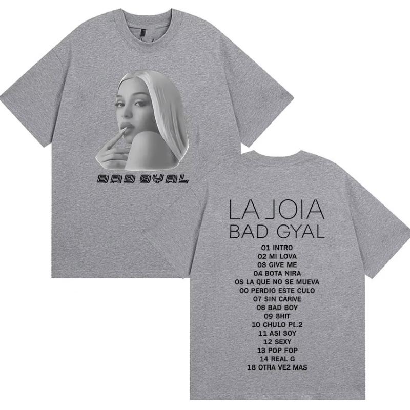 

Singer Bad Gyal Tour 2025 Merch T Shirts Unisex Women Retro Aesthetic High Quality Fashion Tshirt Casual Cotton Short Sleeve Tees S