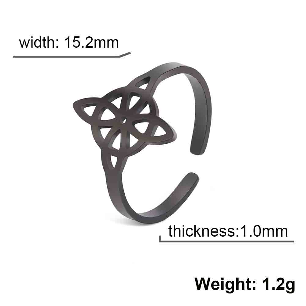 Witch Knot Ring for Women Stainless Steel Adjustable Open Finger Rings New Witchcraft Amulet Jewelry Birthday Gift