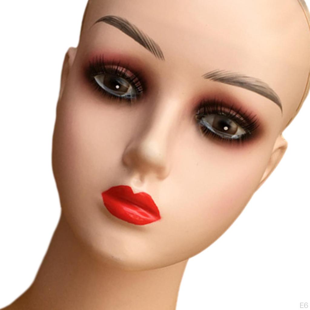 Testa di Manichino Calva Femminile Manichino Supporti per Parrucche Liscio Multiuso Modello Espositore Portaoggetti