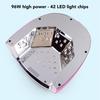 UV Nail Light 96W 42 Light Chips Rechargeable Nail Curing Lamp Nail Dryer for Gel Polish Silver Plating Color 100‑240V EU Plug