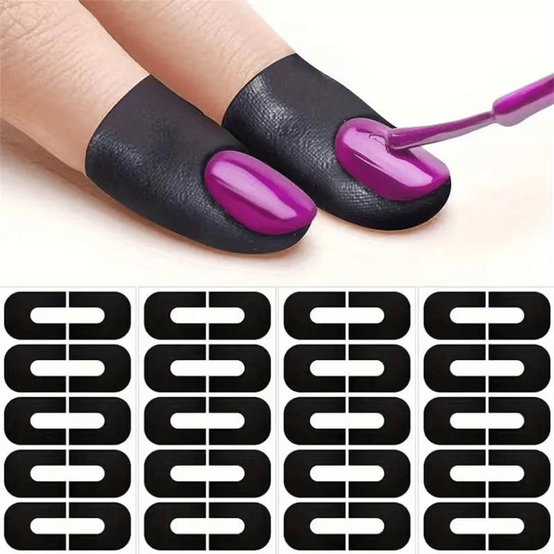 30/90Pcs U‑Shaped Nail Protectors, Odorless Vinyl Guards for Stain‑Resistant Manicure, Nail Art & Printing