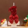 Xi Yin Birthday Number Candles 0-9, Creative Red Bow Design for Cake Decoration