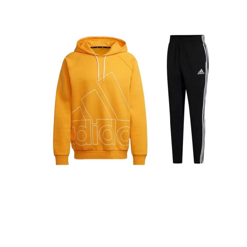 

Adidas однотонный свитер с логотипом и буквенным принтом, американский винтажный свитшот с длинными рукавами и брюками на шнурке, повседневный спортивный комплект GK8995+-HB5090 S