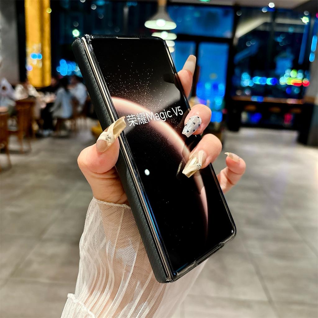 Für Huawei Honor Magic V5 Hülle Luxus PU-Leder Mit Linsenständer Schutzhülle Rückseite Für Honor Magic V5 V 5 Handyhülle
