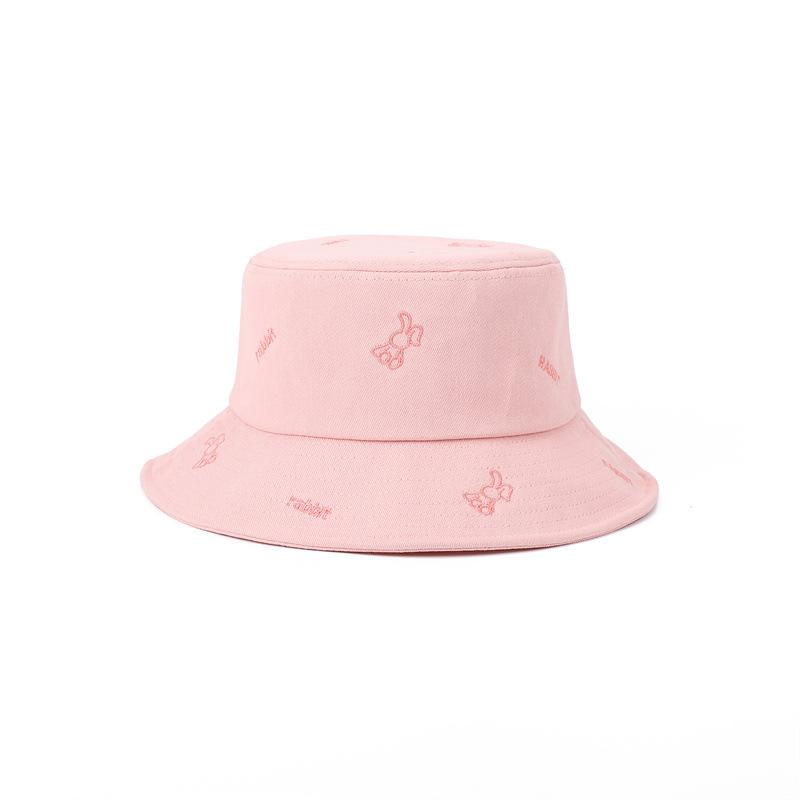 Embroidered Bucket Hat Women's Spring and Summer Casual Versatile Sunshade Basin Hat Showing Small Face Fashion Women's Sunscreen Hat