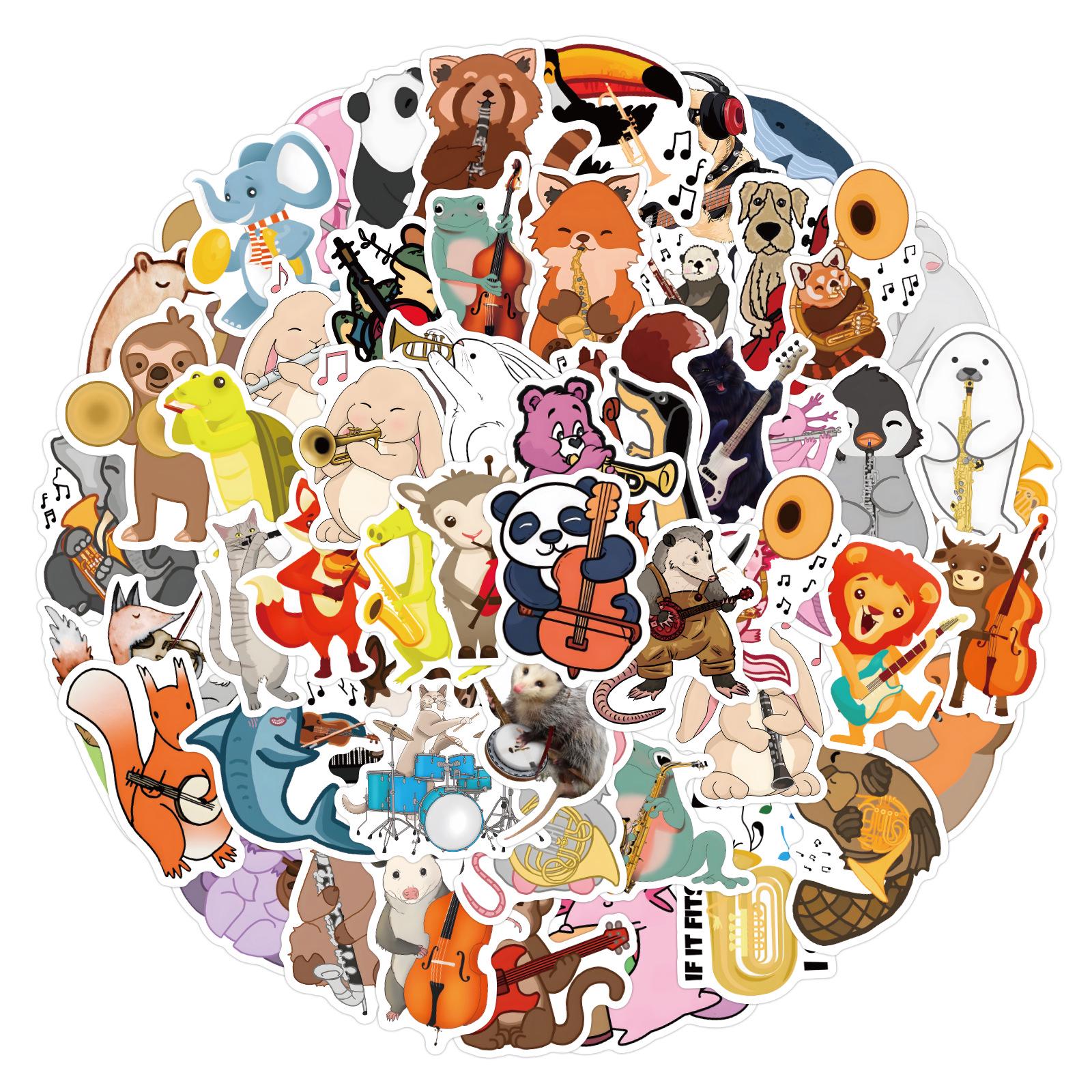 Cartoon Animal Stickers - 100 Waterproof Sheets for Planner, Stationery, Water Bottle, Computer Decoration.