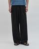 WORK ON BODY OFF Kura Semi-Wide Cotton Elastic Waist Pants [Black]