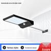 Solar Wall Light, Waterproof Outdoor Garden Lamp, Ultra-thin Black with Pole and Motion Sensor