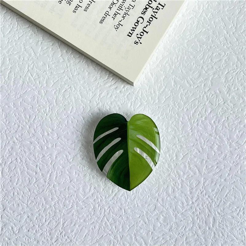 

Глянцевый держатель для телефона в виде листа, складной, расширяемый, держатель для телефона, карманная подставка