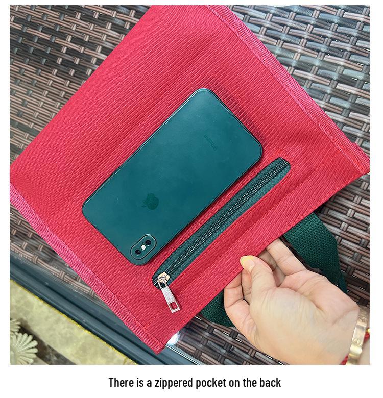 Cute Bear Canvas Lunch Tote - Large Capacity Bento Bag for Students & Moms