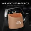 AKP1 Car Air Vent Storage Box Nappa Leather Auto Vent Mount Organizer For Ford Escape Ecosport Fusion Explorer Expedition Taurus