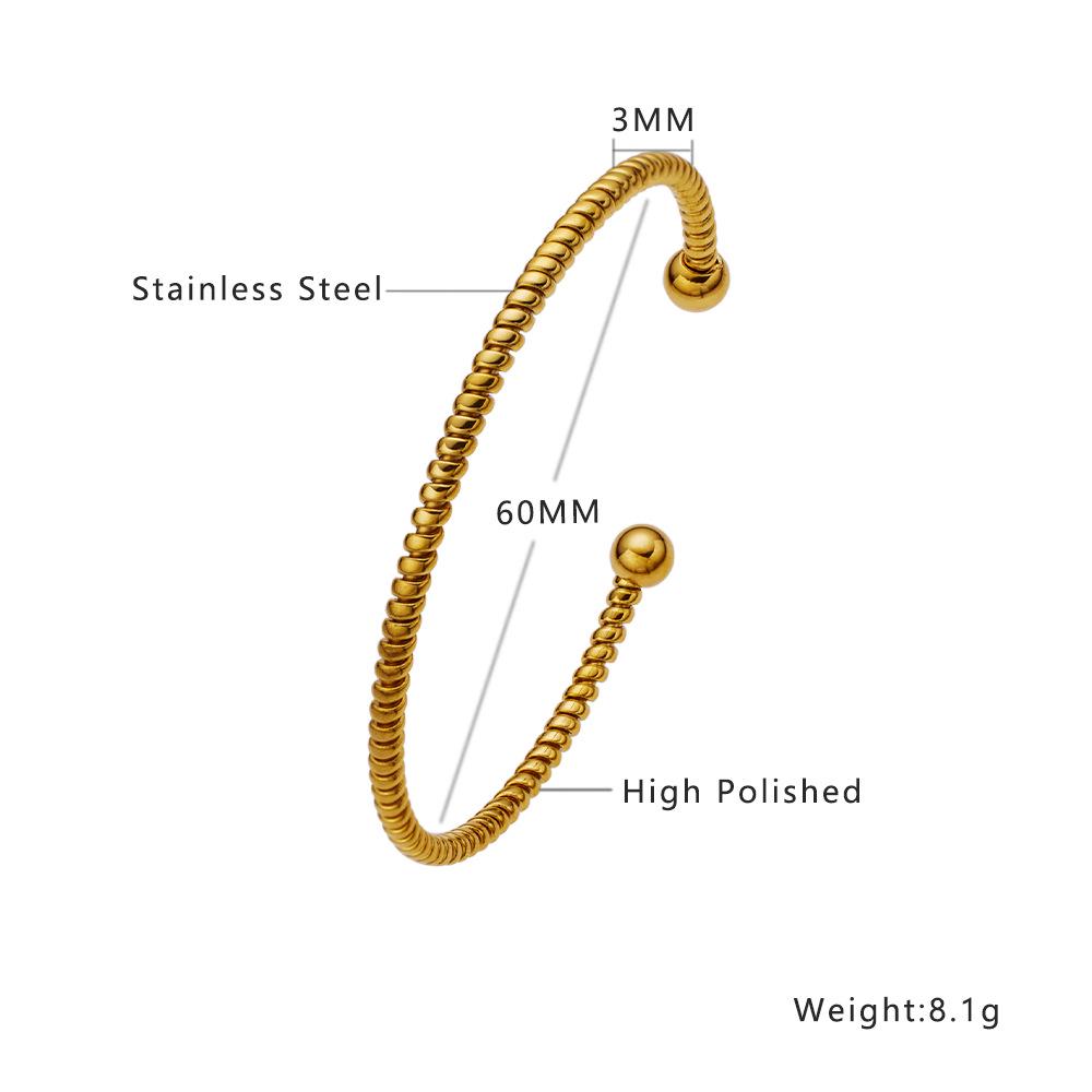 Women s 18K Gold-Plated Retro C-Shaped Open Bracelet, Double-Layer Knotted Adjustable Titanium Steel Hand Ring.