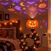 Halloween Decor Lamp USB Pumpkin Projector Lamp, Flexible Gooseneck Night with 8 LED Projection Films, Ambient for Bedroom Ceiling Decoration