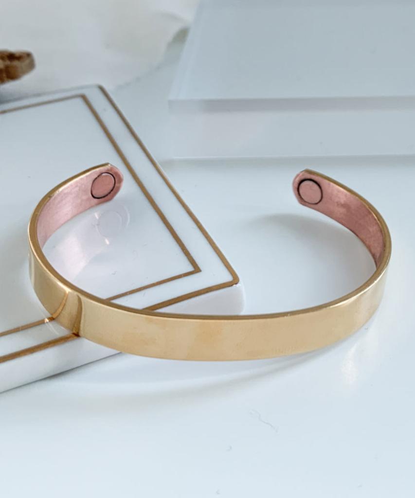 Sabona London 516 Gold Plated Plain Copper Magnet Bangle