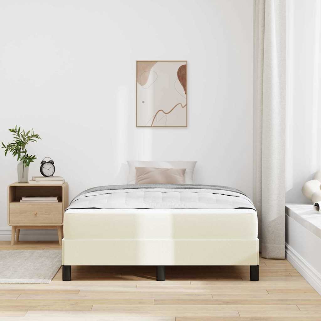 Bed Frame with Mattress Cream 120 x 200 cm Fabric