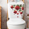 Self-adhesive Rose Flowers Heart Toilet Stickers for Bathroom Home Decor