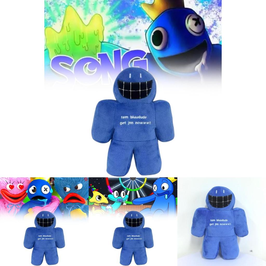 Roblox Rainbow Friends Plush Toy Blue Big Mouth Character Soft Stuffed Doll For Kids