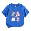 Kids Boys Girls 100% Cotton Crew Neck Short Sleeve T-Shirt, Cute Cartoon Dinosaur Unicorn Cat Mermaid Print Casual Soft Tee for Children Daily Wear