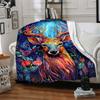 1pc Deer Fantasy Lightweight Flannel Blanket, Comfortable and Warm Blanket, for Office and Camping Sofa Bed119