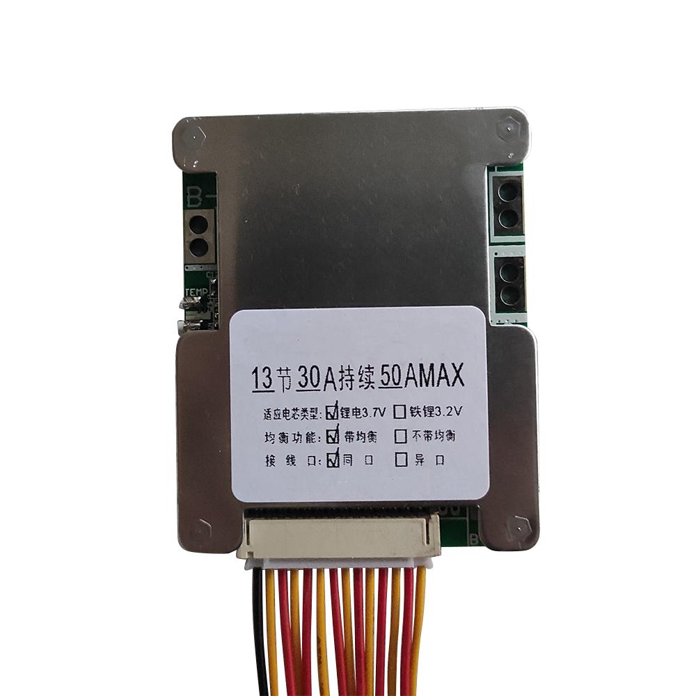 13S 48V 50A Lithium Battery Protection Board with BMS Protection PCB Board Suitable for 3.7V Ternary Lithium Battery Pack