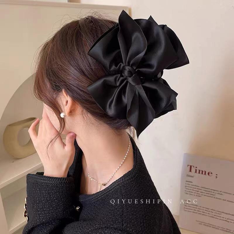 2025 Large Black Bow Claw Clip - New Trendy Women's Hair Accessory for Elegant Style