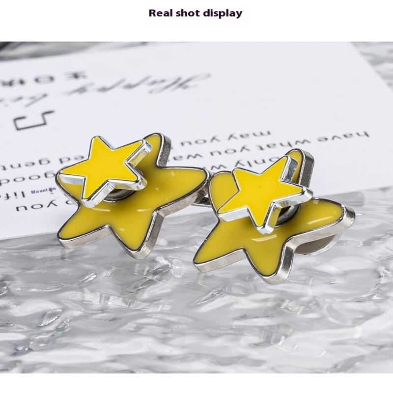 1 Pair Women Adjustable Metal Star Belt Seamless Invisible Waistband Buckle Jean Waist Tightening Tool No Sewing Required