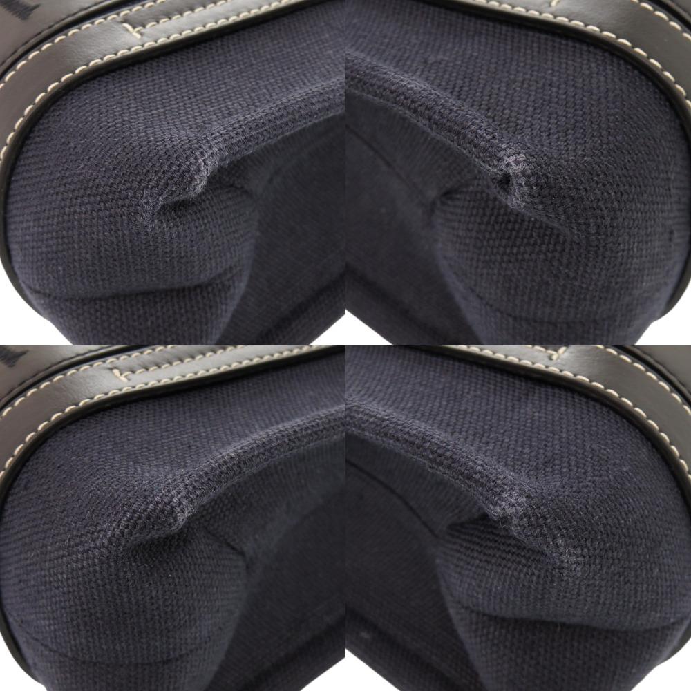Used AUTHENTIC Chloe 2WAY Woody Small Tote Bag Hand Bag Navy/Black Leather
